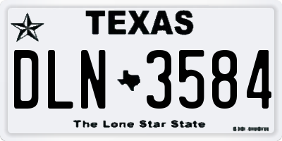 TX license plate DLN3584