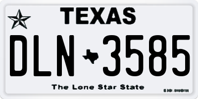 TX license plate DLN3585