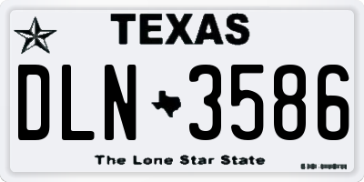 TX license plate DLN3586