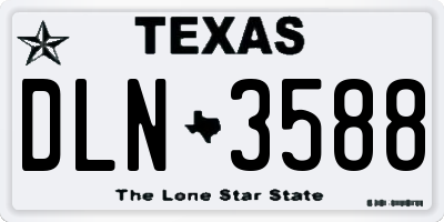 TX license plate DLN3588