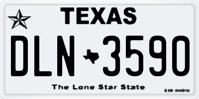 TX license plate DLN3590