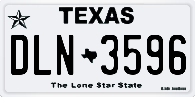 TX license plate DLN3596