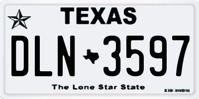 TX license plate DLN3597
