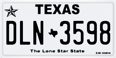 TX license plate DLN3598