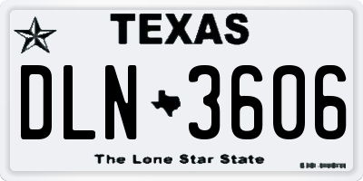 TX license plate DLN3606