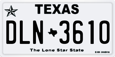 TX license plate DLN3610