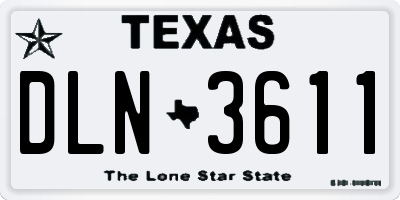 TX license plate DLN3611