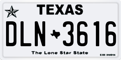 TX license plate DLN3616