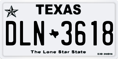 TX license plate DLN3618