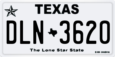 TX license plate DLN3620