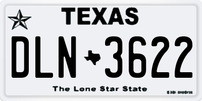 TX license plate DLN3622