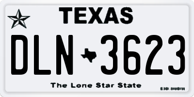 TX license plate DLN3623