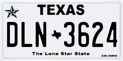 TX license plate DLN3624