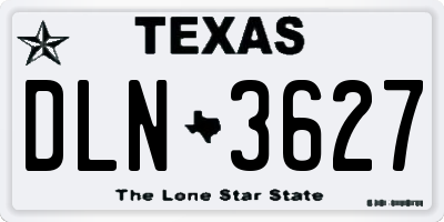 TX license plate DLN3627