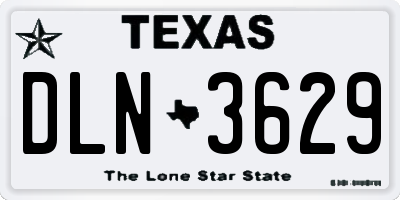 TX license plate DLN3629