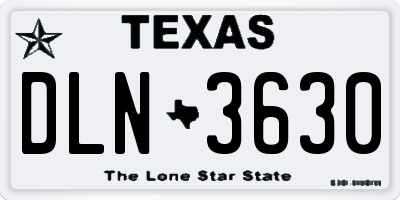 TX license plate DLN3630