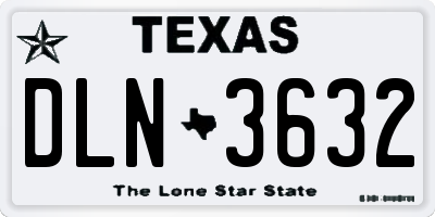 TX license plate DLN3632