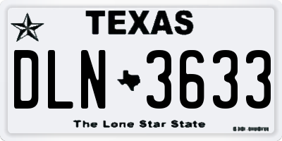 TX license plate DLN3633