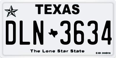 TX license plate DLN3634