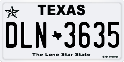 TX license plate DLN3635