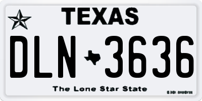 TX license plate DLN3636