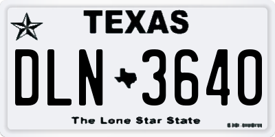 TX license plate DLN3640