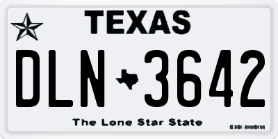 TX license plate DLN3642