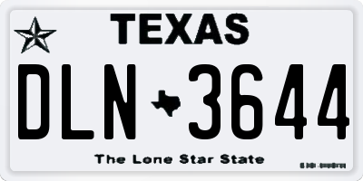 TX license plate DLN3644