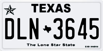 TX license plate DLN3645