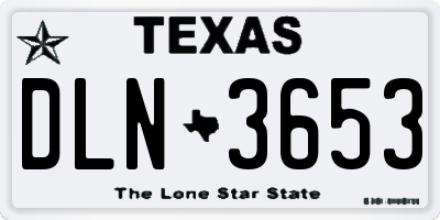 TX license plate DLN3653