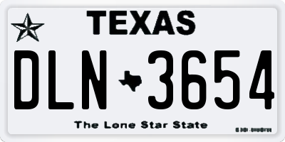 TX license plate DLN3654
