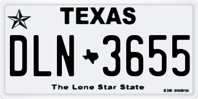 TX license plate DLN3655