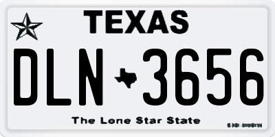 TX license plate DLN3656