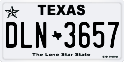 TX license plate DLN3657