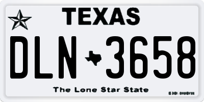 TX license plate DLN3658