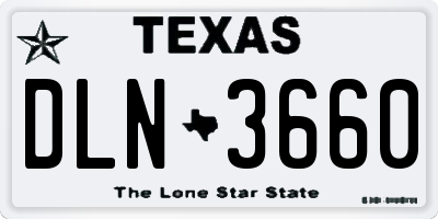 TX license plate DLN3660