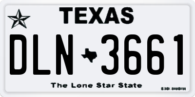 TX license plate DLN3661