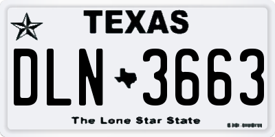 TX license plate DLN3663