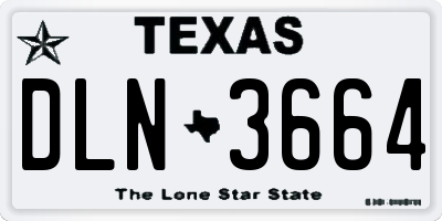 TX license plate DLN3664