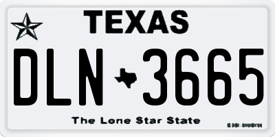 TX license plate DLN3665