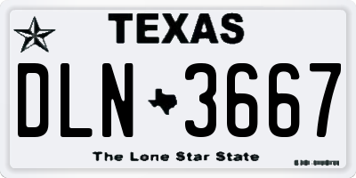 TX license plate DLN3667