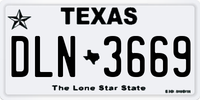 TX license plate DLN3669