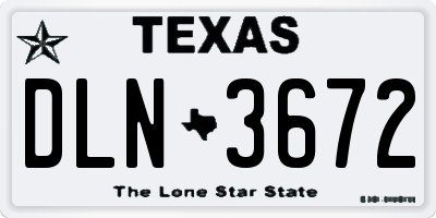 TX license plate DLN3672
