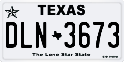 TX license plate DLN3673