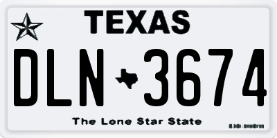 TX license plate DLN3674