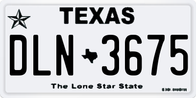 TX license plate DLN3675