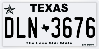 TX license plate DLN3676