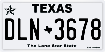 TX license plate DLN3678