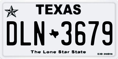 TX license plate DLN3679