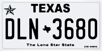 TX license plate DLN3680